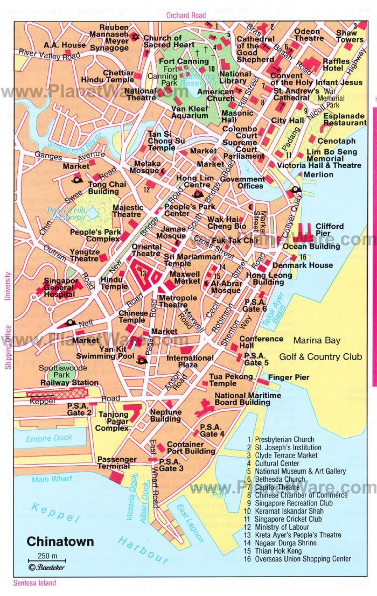чайнатаун Սինգապուր քարտեզ