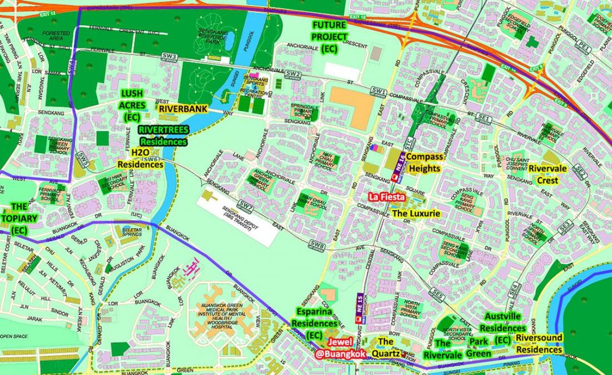 քարտեզ Сенгканге Սինգապուր