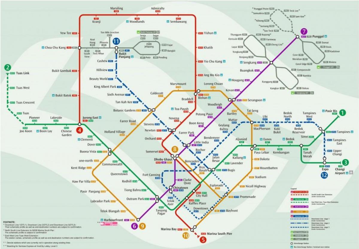 քարտեզ Սինգապուրի Երկաթուղային