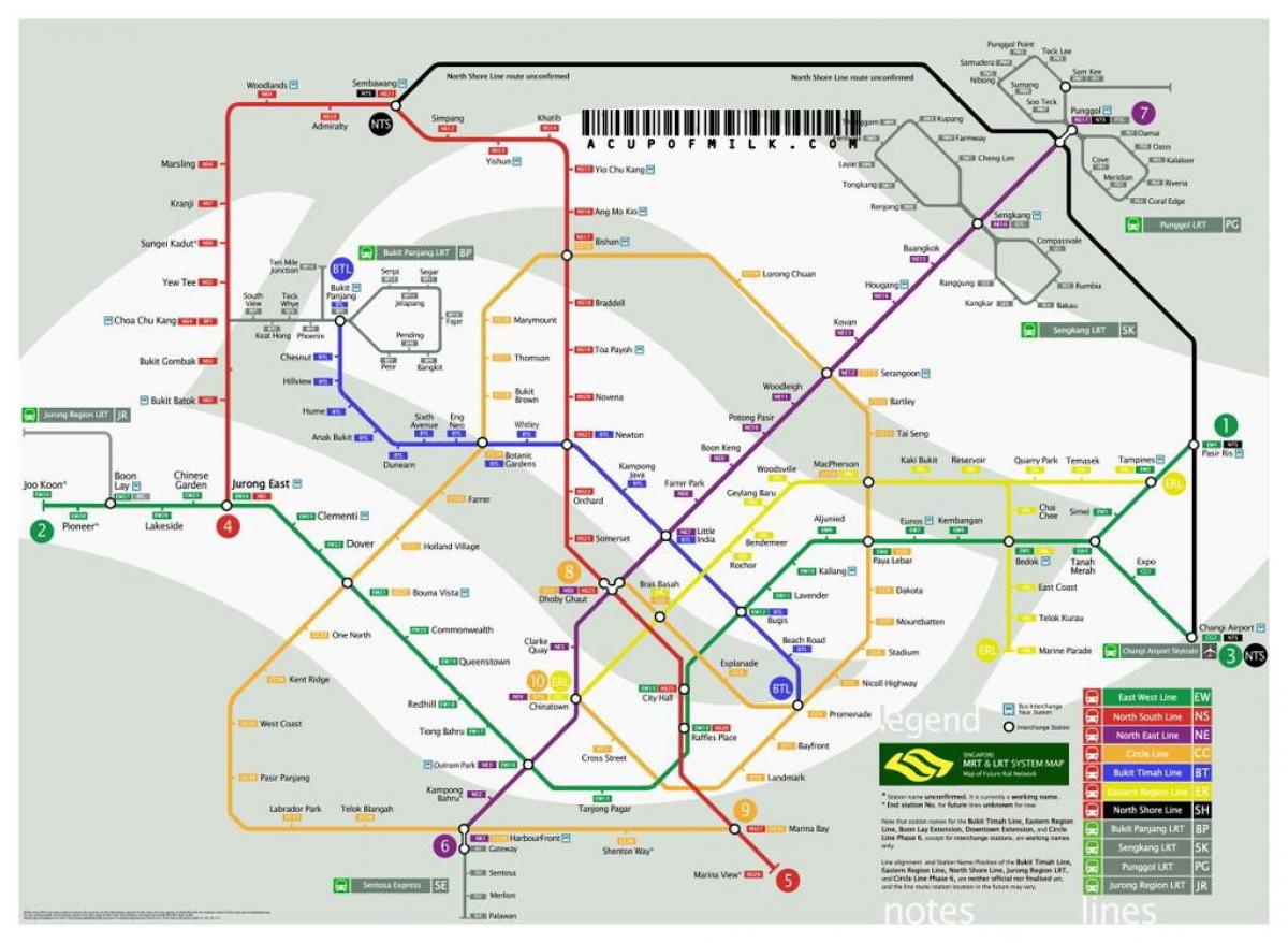 քարտեզ Սինգապուր MRT