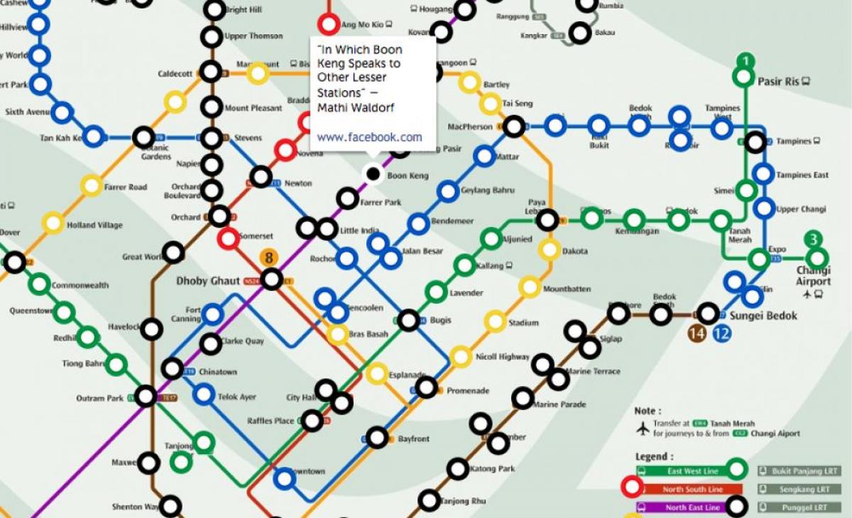 քարտեզի Սինգապուր MRT