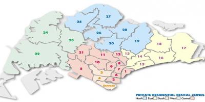 Սինգապուր ' ընտրատարածքների քարտեզի վրա
