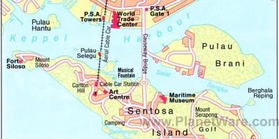 Քարտեզ Սինգապուրի տեսարժան վայրերը