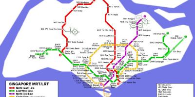 MTRS երթուղին քարտեզի վրա Սինգապուրի